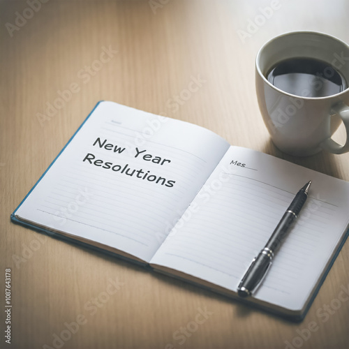 New Year Resolutions Notebook with Coffee and Pen-7