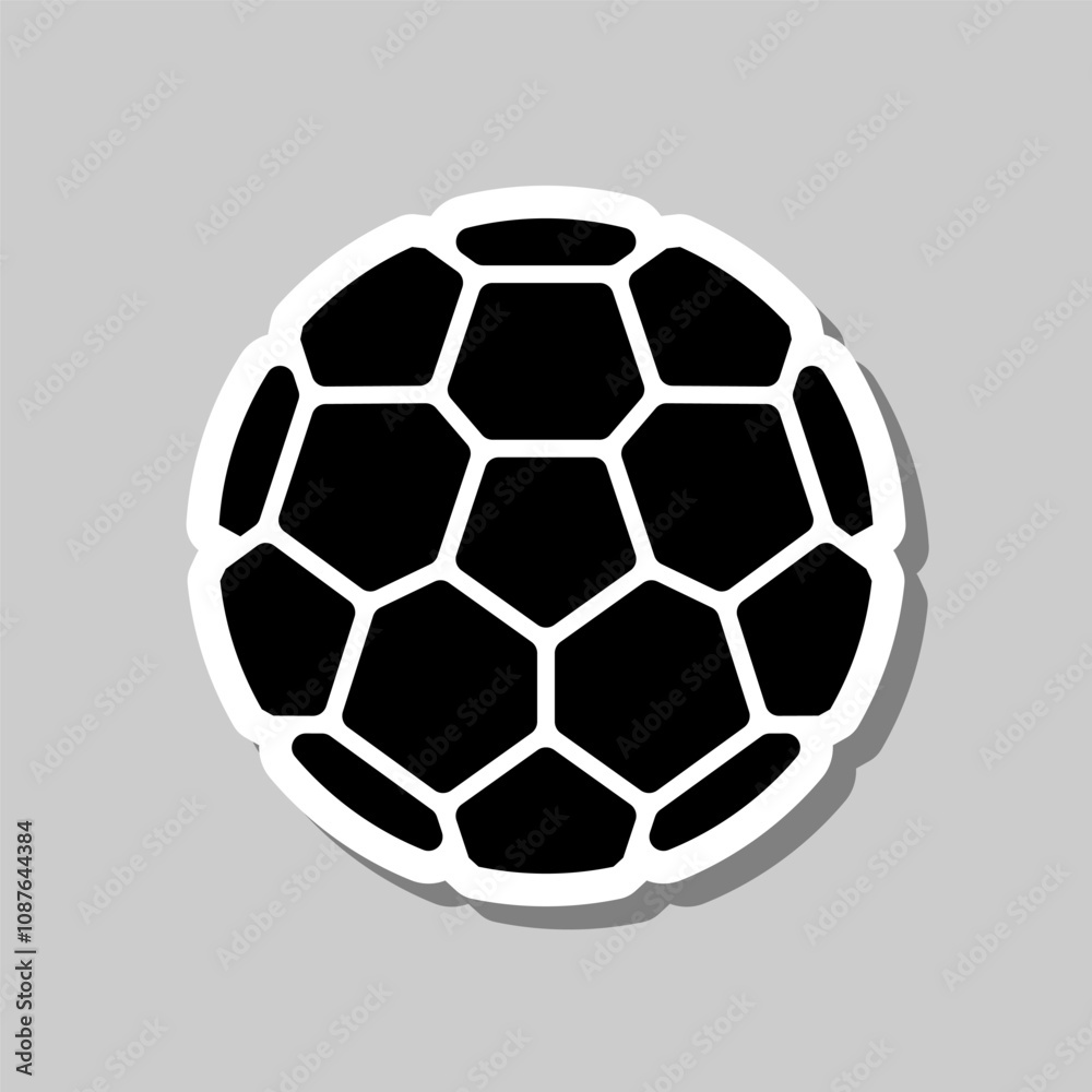Football simple icon vector. Flat design. Sticker with shadow on gray background
