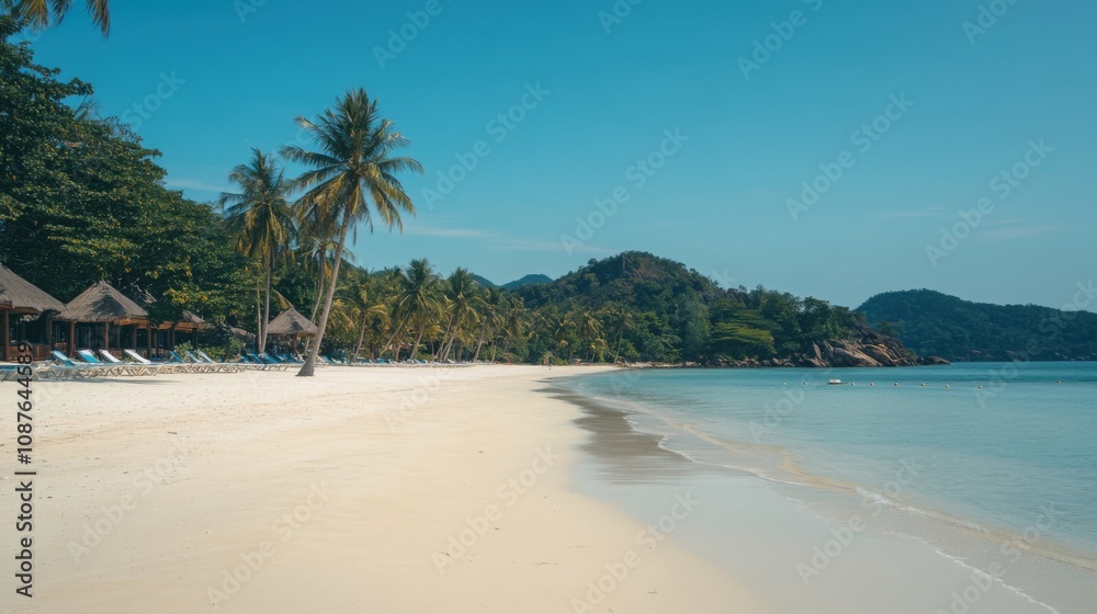 Tropical Beach Paradise White Sand, Palm Trees, and Azure Ocean Tropical Beach Paradise White Sand, Palm Trees, and Azure Ocean