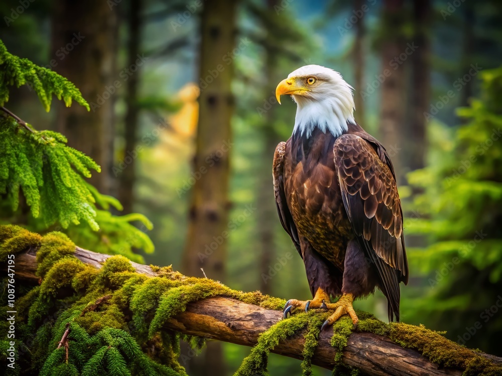 Majestic bald eagle, a powerful image from nature's wildlife. Majestic bald eagle, a powerful image from nature's wildlife.