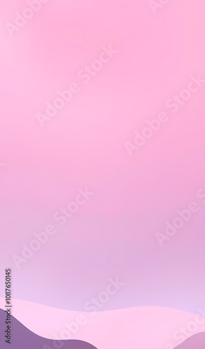 Soft Pink and Purple Gradient Background with Subtle Hills. AI Generated