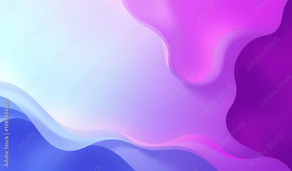 Abstract 3D Render of Flowing Purple and Blue Shapes. AI Generated Abstract 3D Render of Flowing Purple and Blue Shapes. AI Generated