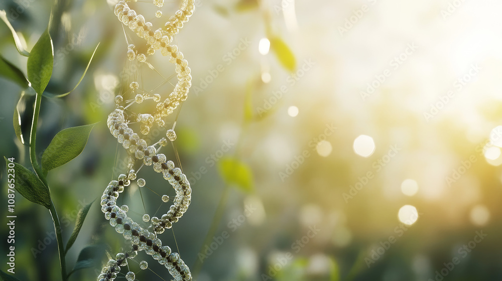 DNA Helix, Genetic Engineering, Nature, Green, 3D Rendering