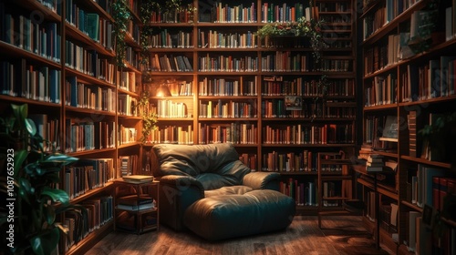 A beautifully organized library corner filled with books and cozy reading spots, inviting students to explore.