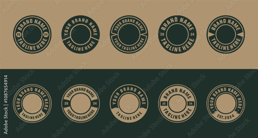 logo badge design template with the text editable for clothing, sport and apparel