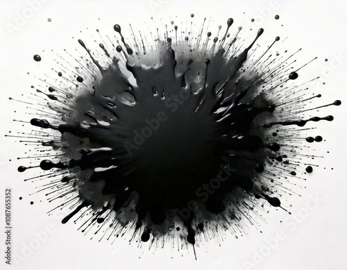Abstract ink blots in different colors