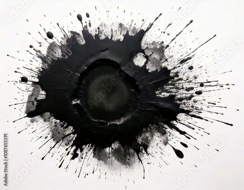 Abstract ink blots in different colors