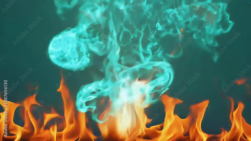 teal aqua background high energy visual effect 4K captures motion particles ideal fire explosion related content ember graphic transition alpha grooved stock pattern dynamic masking spark light