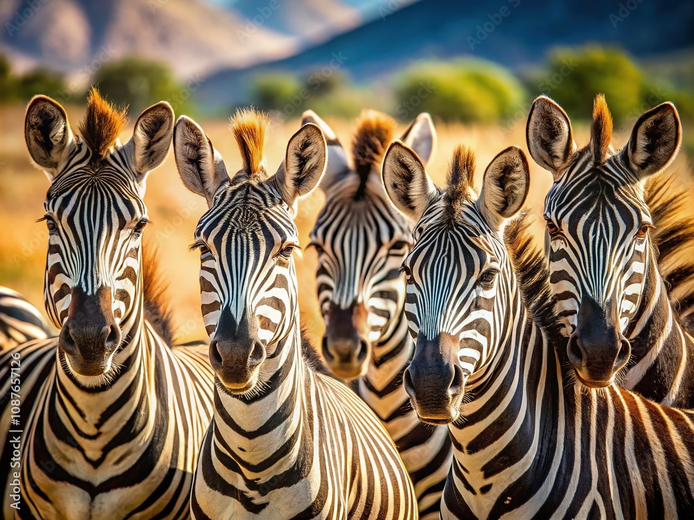 Naklejka premium Zebra Majesty in Pilanesberg - South Africa Wildlife