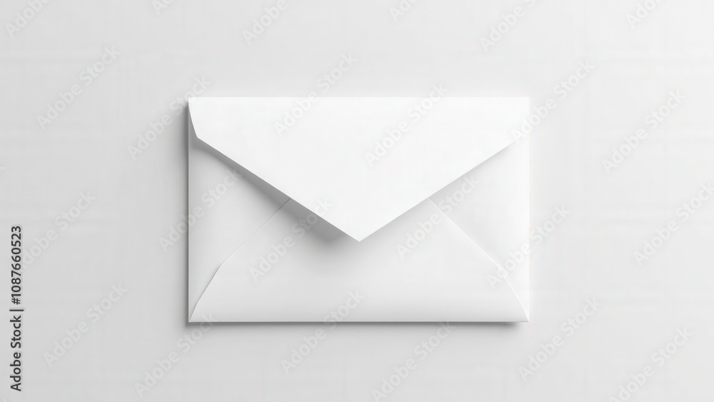 A detailed card envelope mockup featuring a white envelope with a triangular flap, perfect for greeting card presentations.
