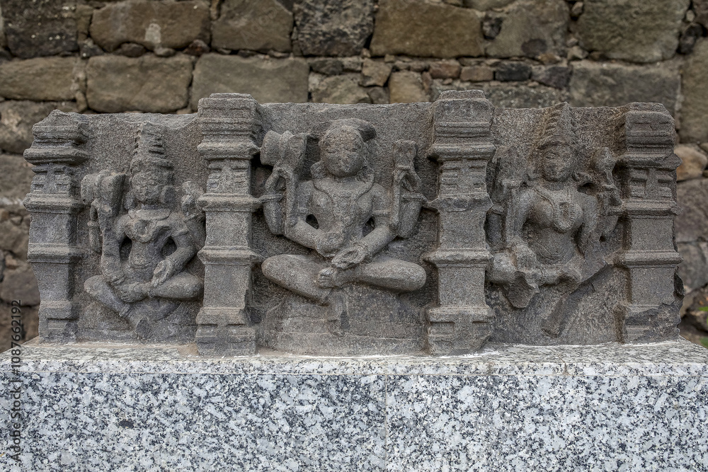 Reliefs in Daulatabad fort, Maharashtra, India Reliefs in Daulatabad fort, Maharashtra, India