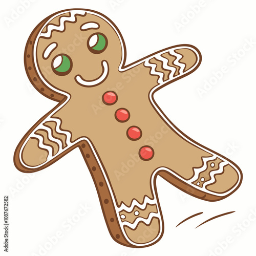 gingerbread man isolated on white
