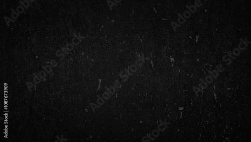 Abstract Black wall texture for pattern background. wide panorama picture. Black wall texture rough background dark concrete floor or old grunge background with black