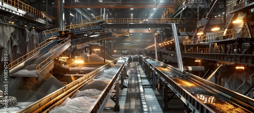 High-Tech Automated Ore Sorting Facility Showcasing Modern Mining Technology