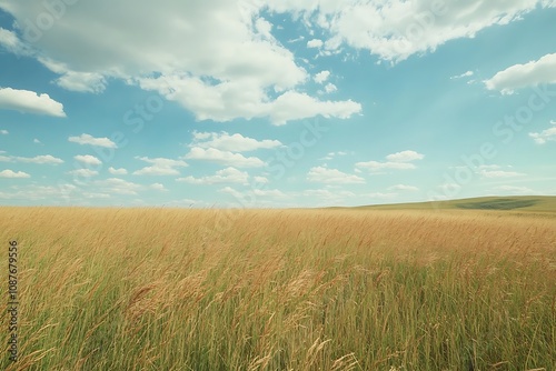 wheat field and blue sky