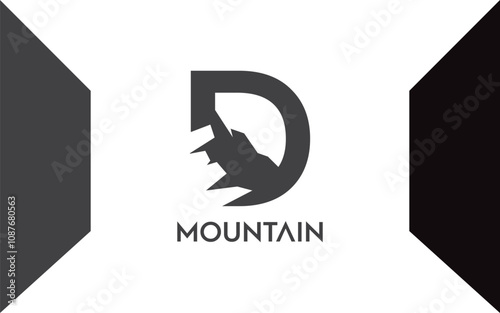 D Letter logo mountain for identity. letter templatefor your brand photo