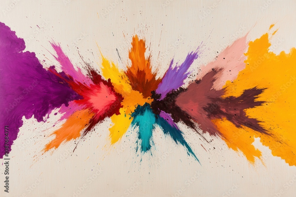 Fototapeta premium A painting of a colorful explosion with a rainbow of colors