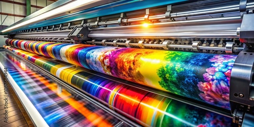 Wallpaper Mural Vibrant Large Format Printing Colorful Textile Roll, Industrial Machinery, Digital Printing Process large format printing, textile printing Torontodigital.ca