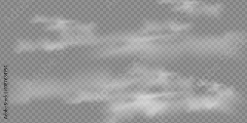 Fog or smoke isolated on transparent background with special overlay effect. White vector smoke, cloudiness, fog or smog background. special overlay effect Vector