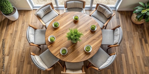 Round Wooden Dining Table w...