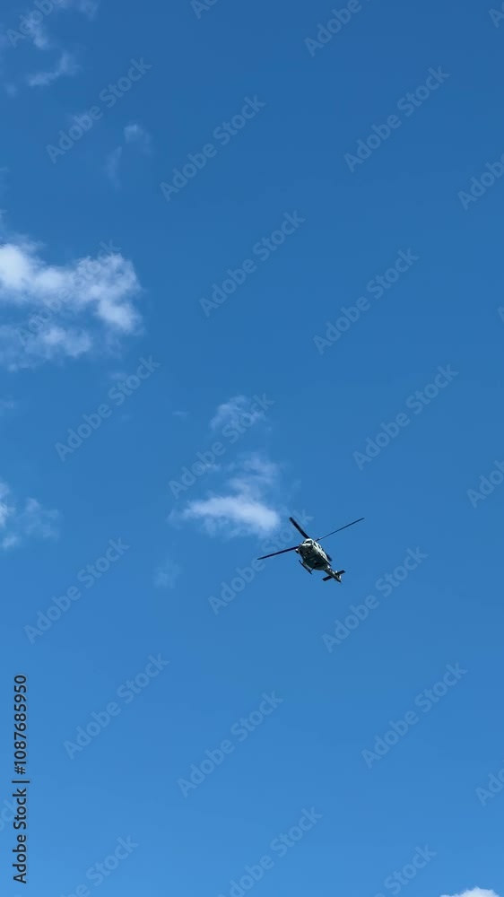 A helicopter flying over Punta del Este, Uruguay A helicopter flying over Punta del Este, Uruguay