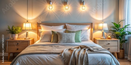 Cozy Bedroom Decor Warm Lig...