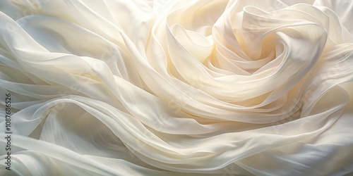 Cream Sheer Fabric Swirling...