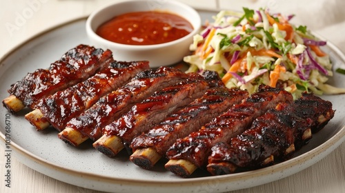 Grilled bbq ribs backyard barbecue food photography outdoor setting close-up view culinary delight for food lovers