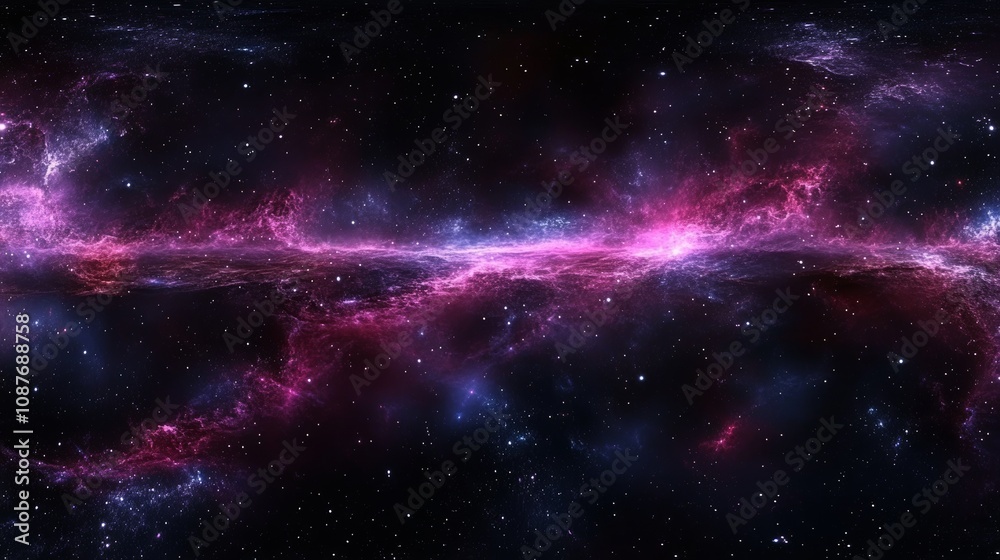 Naklejka premium Equirectangular 360-degree projection of a space background.