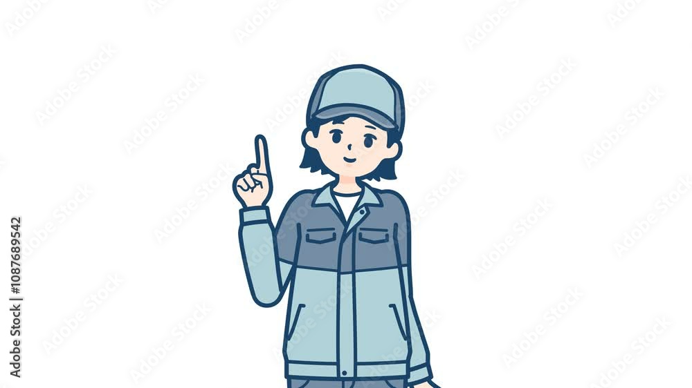 Delivery woman_Description and gestures to navigate_with alpha channel