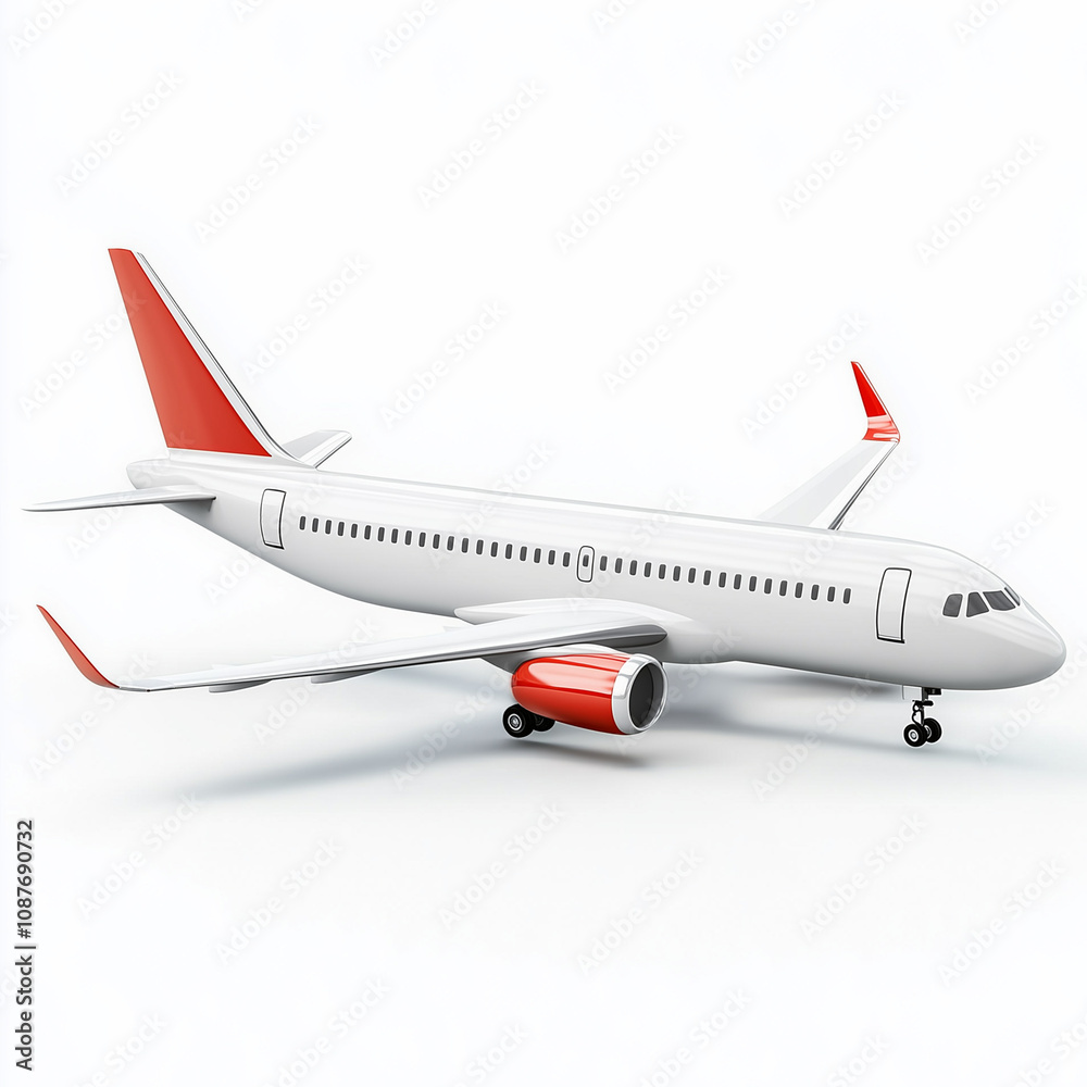 Illustration of a Passenger Airplane Isolated on a White Background Illustration of a Passenger Airplane Isolated on a White Background