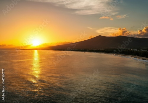 Sunsets of Serene beach sun tropical ocean