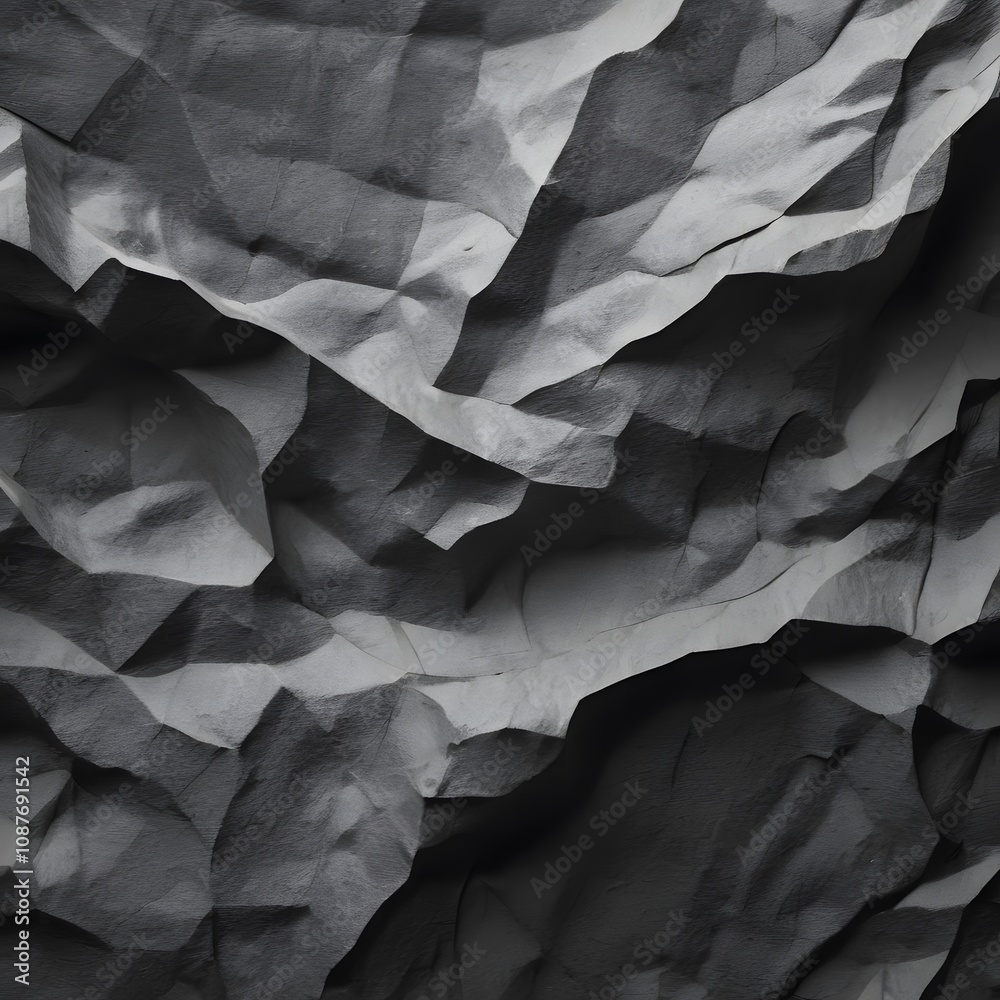 Fototapeta premium Grunge Texture with Abstract Black and White Patterns, Wrinkled Surfaces, and Scratched Vintage Aesthetic