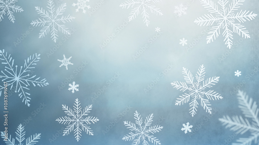 Snowflake pattern on blue winter background Snowflake pattern on blue winter background