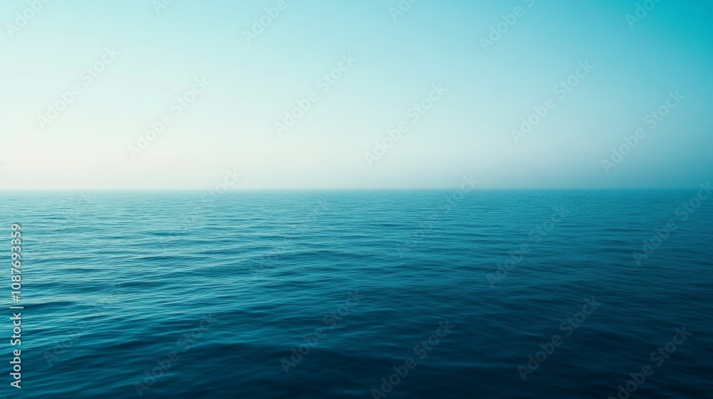 Tranquil Ocean Horizon: A Serene Blue Landscape Tranquil Ocean Horizon: A Serene Blue Landscape