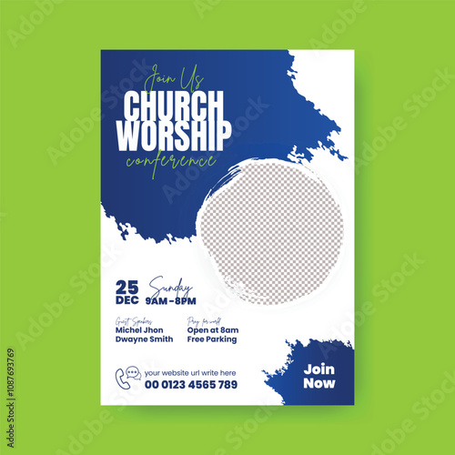 Christian Church worship invitation editable print flyer or poster template. Christian prayer event flyer, Christ Religious flyer Church service event flyer or leaflet design