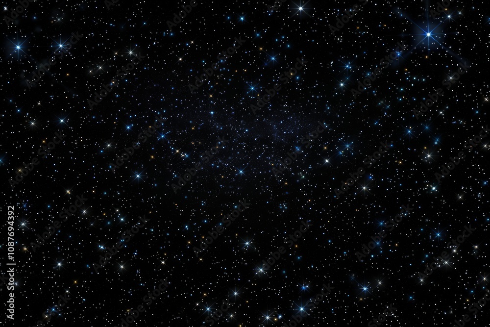 Obraz premium A night sky filled with sparkling stars on a black space background.