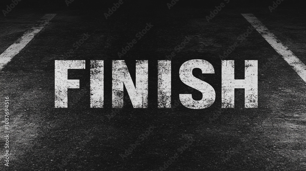 Fototapeta premium Asphalt Finish Line Race Competition Success Goal