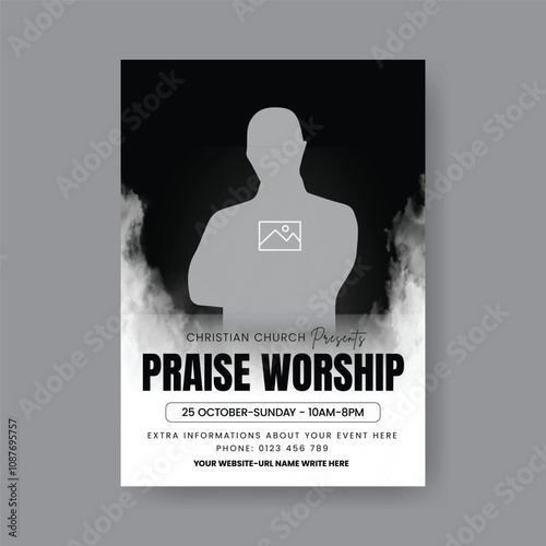 Church worship conference editable print flyer or poster template, Christian event flyer and charity flyer, conference and event poster template design