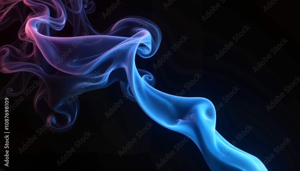 Colorful smoke swirls creating abstract shapes in dark background with vibrant hues Colorful smoke swirls creating abstract shapes in dark background with vibrant hues