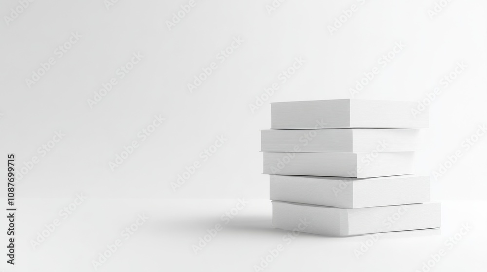 White Boxes Stacked on White Background - Minimalist Product Display White Boxes Stacked on White Background - Minimalist Product Display