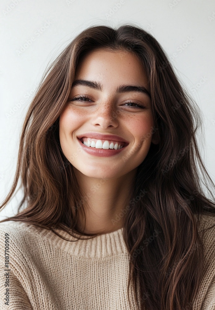 Beautiful young woman with natural smile and joyful expression Beautiful young woman with natural smile and joyful expression
