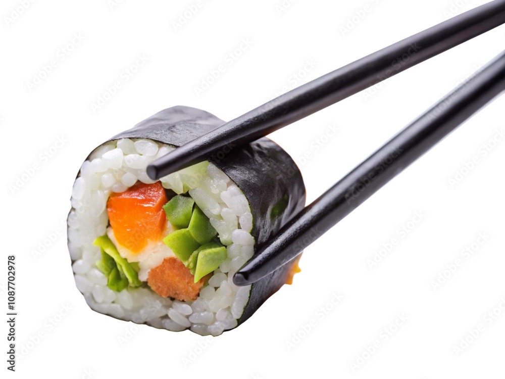 sushi with chopsticks sushi with chopsticks