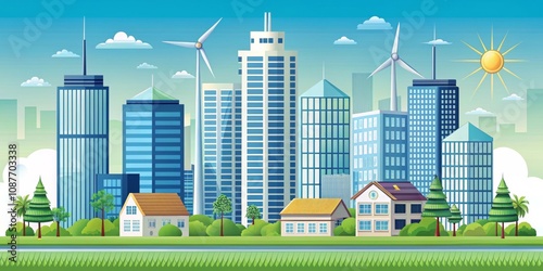 Eco-Friendly Cityscape Flat...