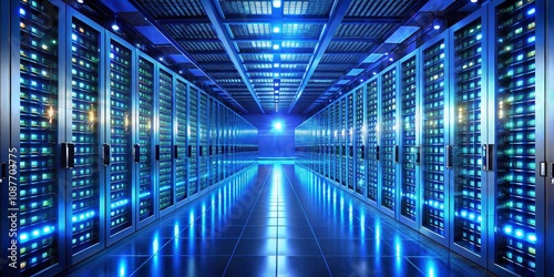 Blue Illuminated Server Roo...