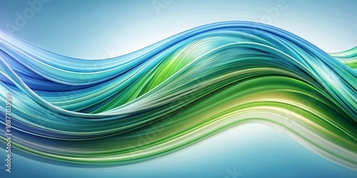 Abstract Green Blue Wave Co...