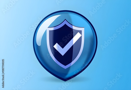 Free Download shield protection sympol on blue - GFXLoad