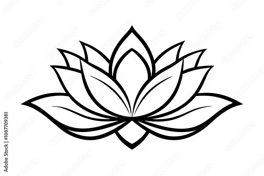 Elegant Line Drawing of a Lotus A Minimalist Art Inspiration Elegant Line Drawing of a Lotus A Minimalist Art Inspiration