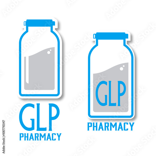 Pharmacy Logo, GLP Pharmacy, medicine, weight loss, syringe, green, multiple vials