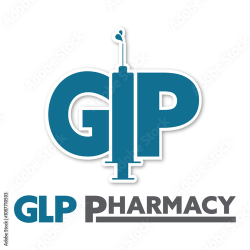 Pharmacy Logo, GLP Pharmacy, medicine, weight loss, syringe, green